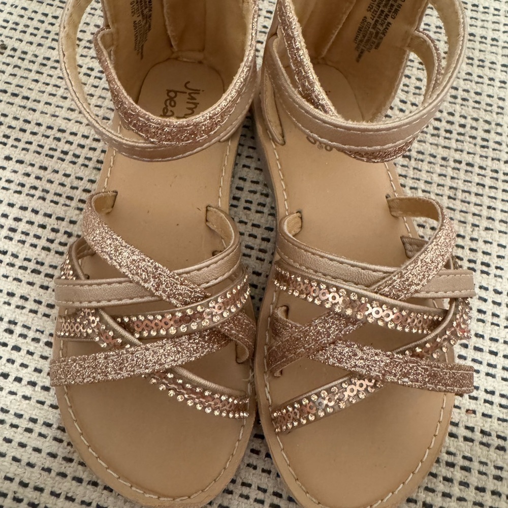 Jumping Beans Glittery Tan Sandals